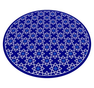 Mosaic vinyl rug in azure floral design - TenStickers