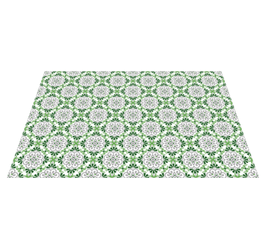 Green floral mosaic kitchen vinyl rug - TenStickers