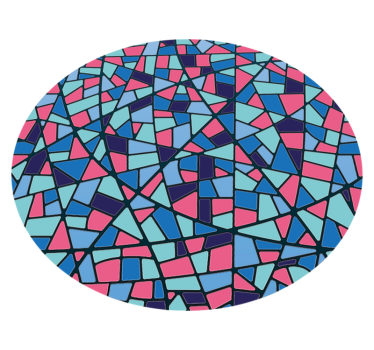 Colorful Geometric Arrangement mosaic vinyl rug - TenStickers