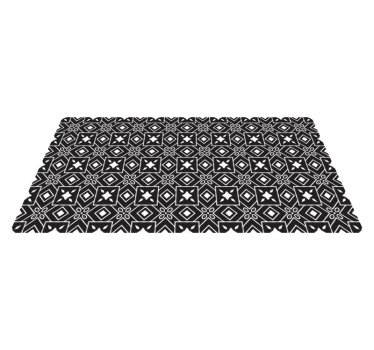 Black and white style kitchen vinyl rug - TenStickers