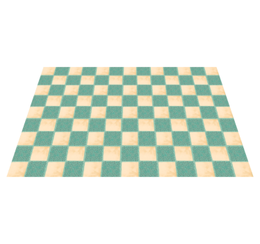 Green checkerboard tile vinyl rug - TenStickers