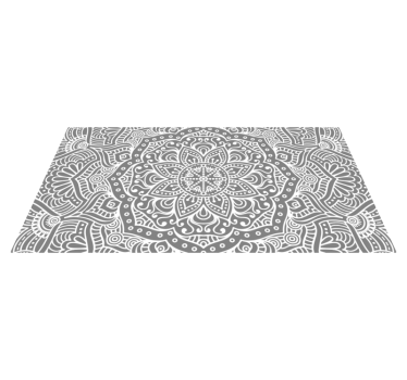 Ornate Grey Pattern mandala vinyl rug - TenStickers
