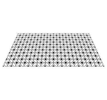 Black and white circles tile vinyl rug - TenStickers