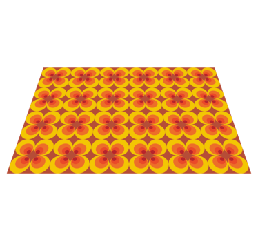 Floral Shapes tile vinyl rug - TenStickers