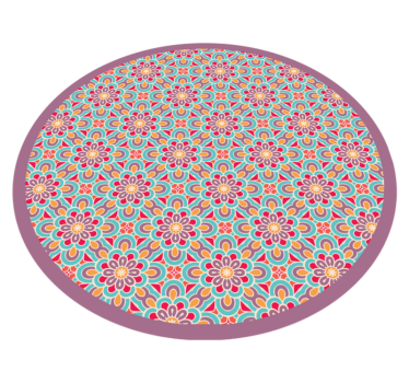 Mandala vinyl rug in lively floral design - TenStickers