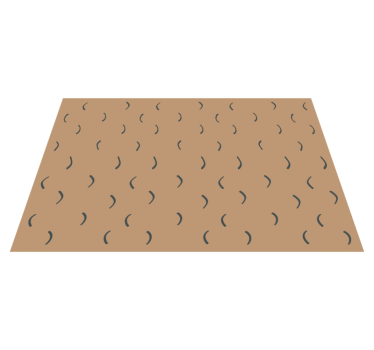 Curved brown pattern minimal vinyl rug - TenStickers