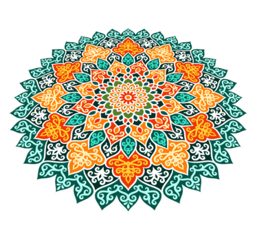 Radiant circle design mandala vinyl rug - TenStickers