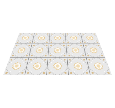 Elegant botanical design tile vinyl rug - TenStickers