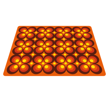 70s pop yellow circles retro vinyl rug - TenStickers