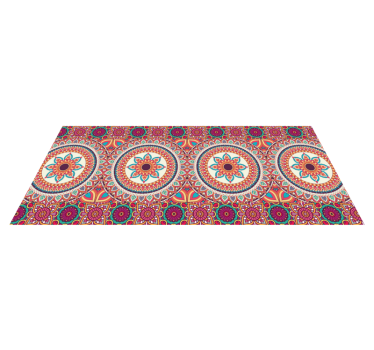 Colourful mandala patchwork tile mat - TenStickers