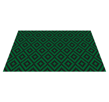 Green diamond pattern kitchen vinyl rug - TenStickers