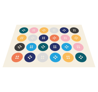 Colorful Button Pattern kids vinyl rug - TenStickers