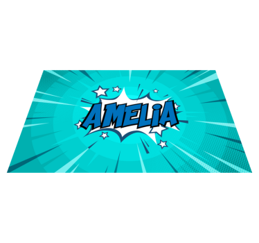 Comic style name teen vinyl rug - TenStickers