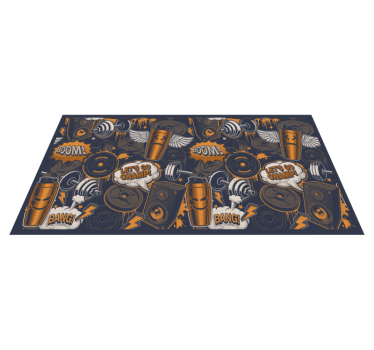 Energetic Fitness Vibes teen vinyl rug - TenStickers