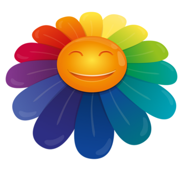 Smiley Flower Print kids vinyl rug - TenStickers