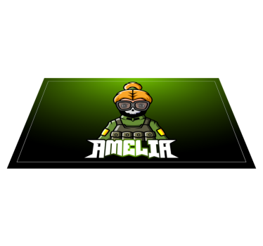 Woman soldier with name teen vinyl rug - TenStickers