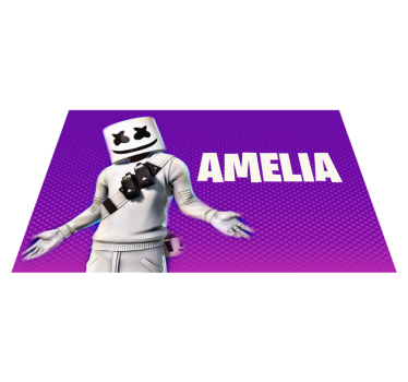 DJ figure with name teen vinyl rug - TenStickers