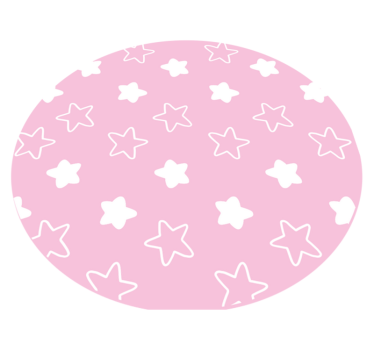 Pink Star Pattern circular vinyl rug - TenStickers