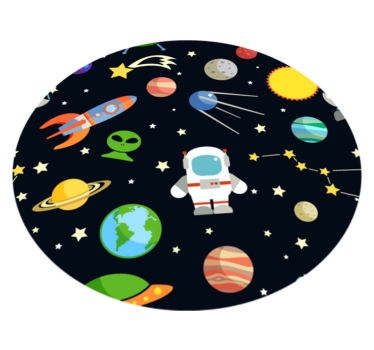 Cosmic discovery design star vinyl rug - TenStickers