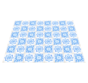 Intricate Blue Patterns tile vinyl rug - TenStickers