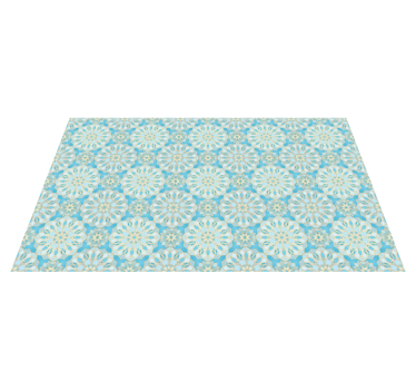 Intricate floral patterns tile vinyl rug - TenStickers