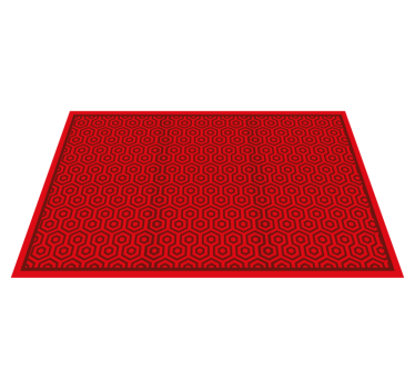 Red hexagonal arrangement geometric vinyl rug - TenStickers