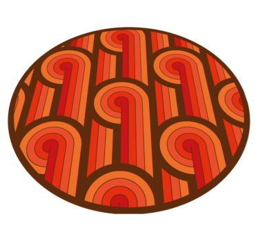 Vintage Round Motif circular vinyl rug - TenStickers