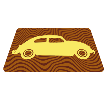 Vintage Car Silhouette road vinyl rug - TenStickers