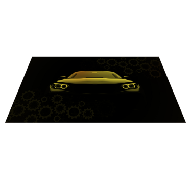 Sporty Car Silhouette teen vinyl rug - TenStickers