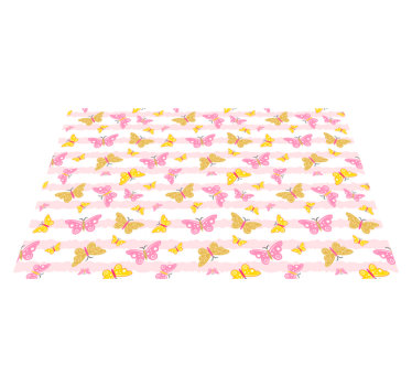Pink and yellow butterflies kids vinyl rug - TenStickers