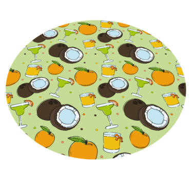 Coconut Cocktail Fun circular vinyl rug - TenStickers