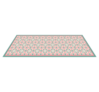 Geometric vinyl rug in lively patterns - TenStickers