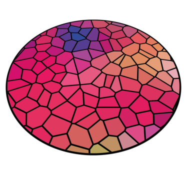 Lively Mosaic Composition circular vinyl rug - TenStickers