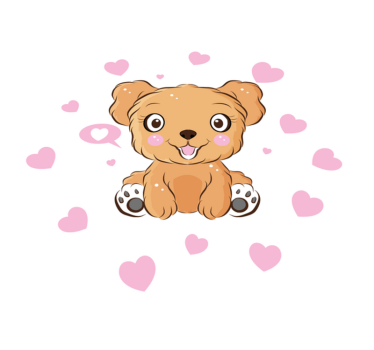 Cute puppy illustration circular vinyl rug - TenStickers
