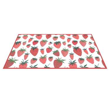 Juicy Strawberries Delight kitchen vinyl rug - TenStickers