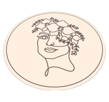Botanical Sketch Illustration circular vinyl rug - TenStickers