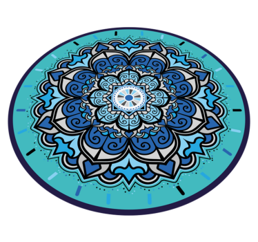 Intricate Blue Mandala circular vinyl rug - TenStickers