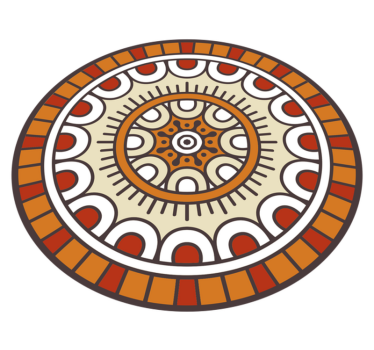 Circular Patterned Motif mandala vinyl rug - TenStickers