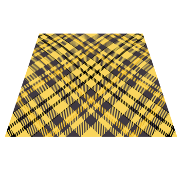 Yellow and Black Pattern striped vinyl rug - TenStickers