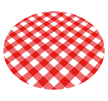 Red Check Pattern circular vinyl rug - TenStickers