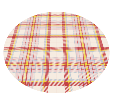 Vibrant Check Pattern circular vinyl rug - TenStickers