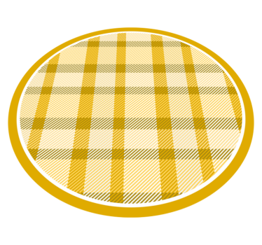Yellow Plaid Print circular vinyl rug - TenStickers