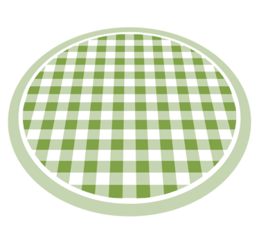 Green Checkered Motif circular vinyl rug - TenStickers