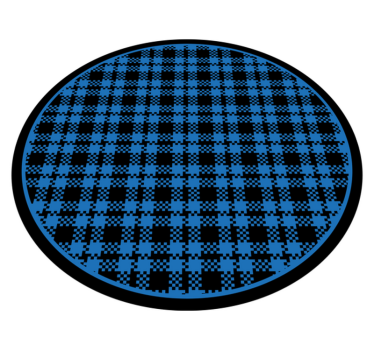 Checked Composition circular vinyl rug - TenStickers