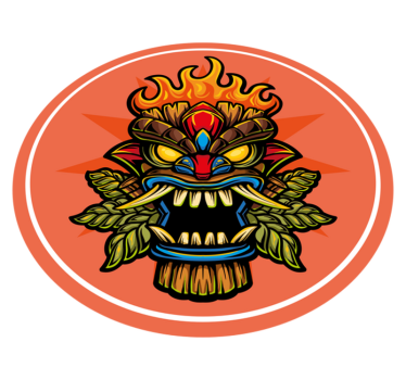 Teen vinyl rug tiki mask design - TenStickers