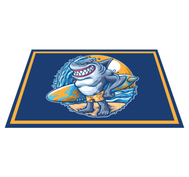 Cheerful Shark Character teen vinyl rug - TenStickers