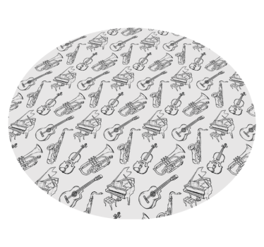 Musical Instruments Motif circular vinyl rug - TenStickers