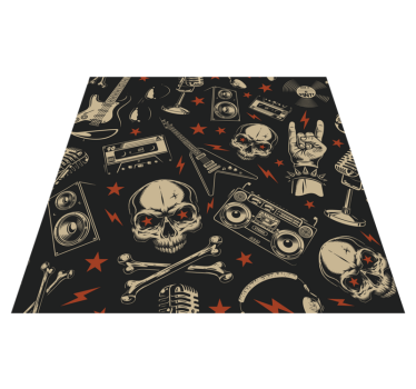 Rock Music Theme teen vinyl rug - TenStickers