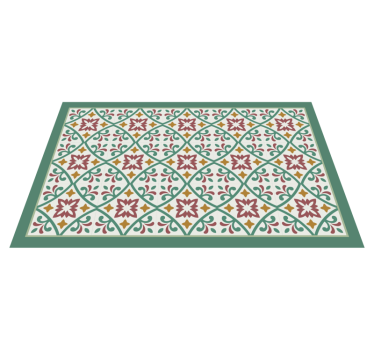 Elegant floral mosaic kitchen vinyl rug - TenStickers