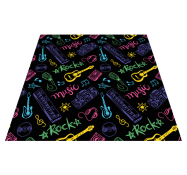 Colorful Music Theme kids vinyl rug - TenStickers